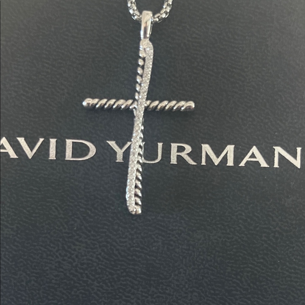 David Yurman Silver Twisted Cross Pendant